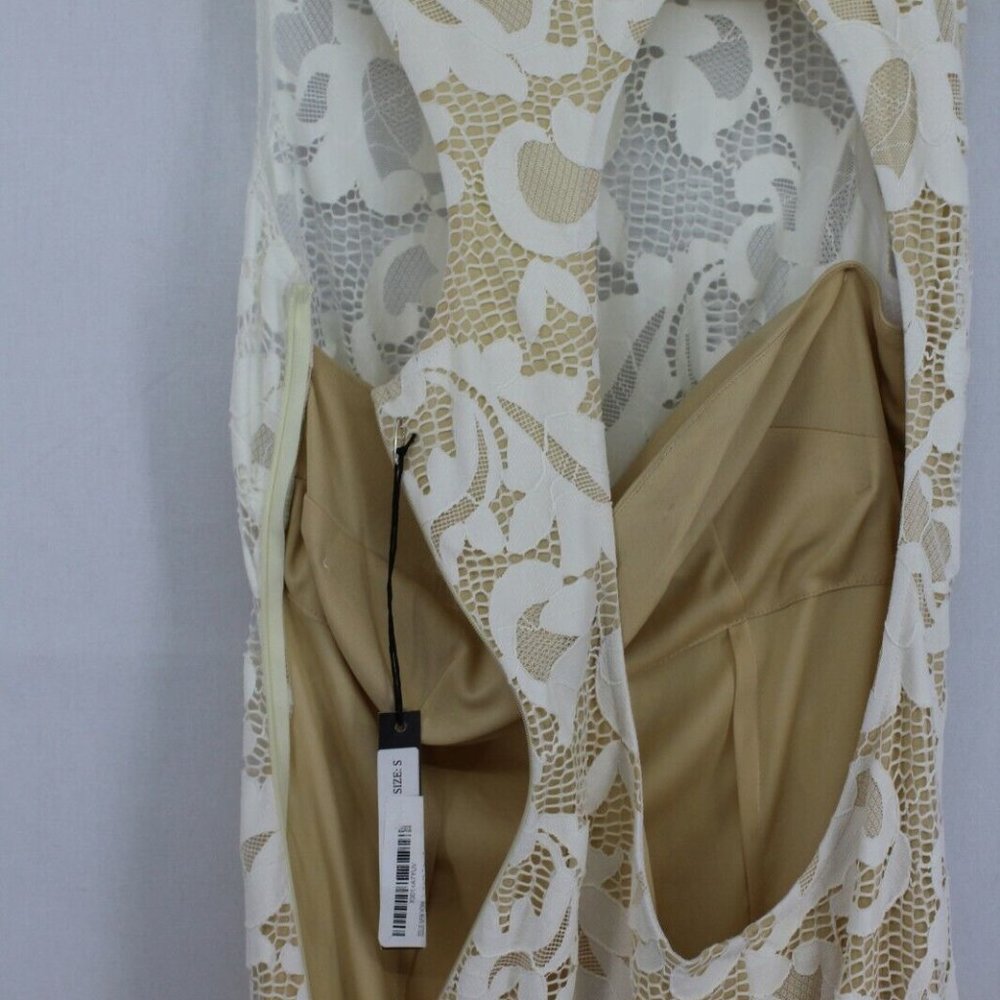 Issue New York Sheer Embroidered Lace Maxi Dress Gown Small Ivory $318 wedding - Picture 11 of 11